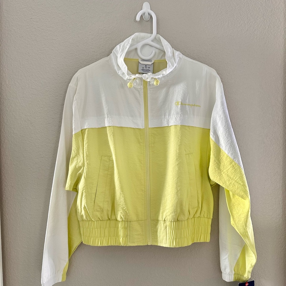 Champion White and Yellow Windbreaker